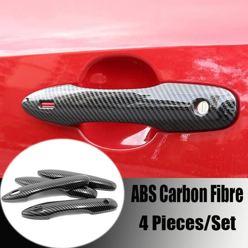 

ABS Carbon fibre For Toyota Corolla 2019 2020 Accessories Car Exterior Door Handle Grab Cover Trim Sticker Car styling 4pcs