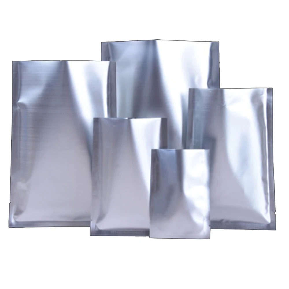 100Pcs/Lot Disposable Tear Notch Heat Vacuum Seal Food Ground Coffee Bean Snack Pack Pouches Matte Aluminum Foil Open Top Bag