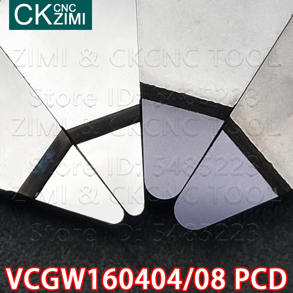 VCGW160404 PCD VCGW160408 PCD الماس إدراج صلابة عالية التصنيع باستخدام الحاسب الآلي الخارجي الخشب تحول أداة حامل مخرطة VCGW للنحاس الألومنيوم