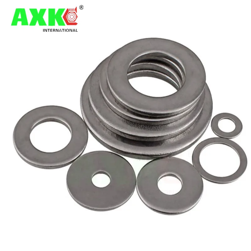 AXK Flat Washer M2 M2.5 M3 M4 M5 M6 M8 M10 M12 M14 M16 304 Stainless Steel Meson Washers Plain Washer Gaskets Spacer Shim