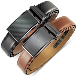 Mens Leather Belt  Automatic Genuine Leather Belts Belt Male Leisure Fashion Ratchet Belts for Men Pants Waistband Ремень