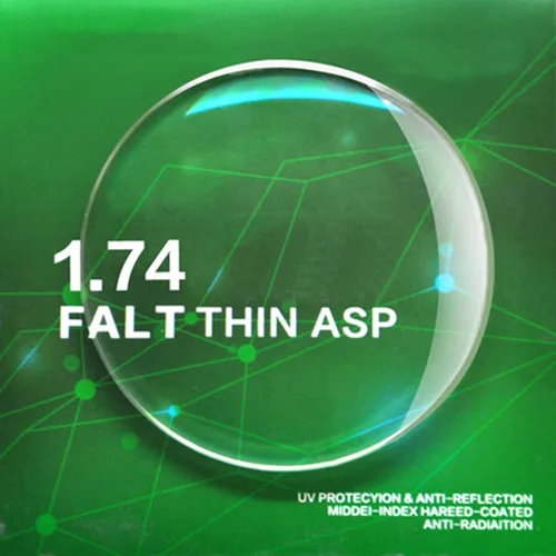 Imagen 2 del producto Lentes de protección antirradiación de índice ultradelgado 1,74, lentes de visión óptica única, asféricas, graduadas, Anti-UV