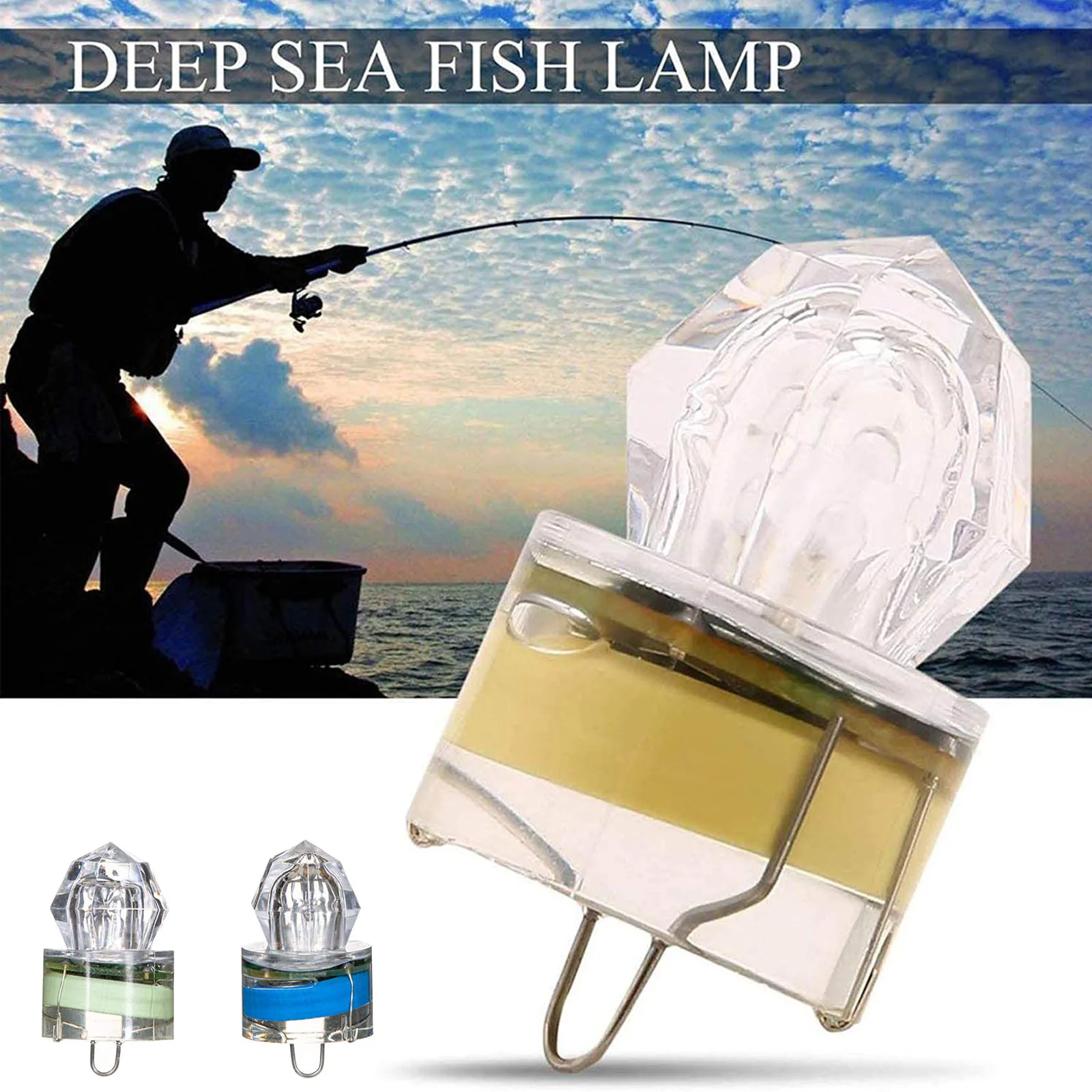 

20X Mini ABS LED Waterproof Fishing Bait Light Squid Fishing Lures Bait Deep Drop Underwater Fish Lure Lamp Lights