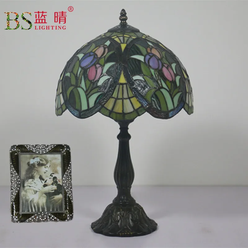 Tiffany European Retro Luxury Pastoral Bedroom Bedside Living Room Dining Room Cafe Decorative Table Lamp E27