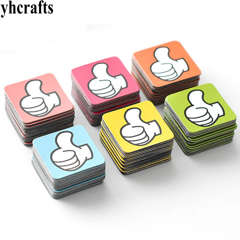 10PCS Thumb Blackboard magnet stickers Star Heart Flag Square Flower Fridge magnet Kindergarten training aid Home decoration OEM