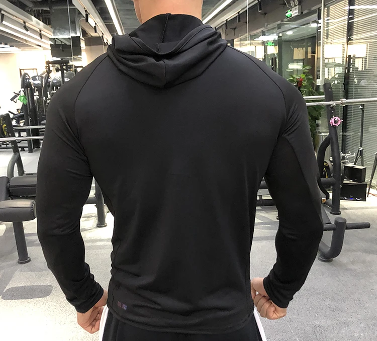 New Winter Autumn Hoodies Sport Shirt Men Hat Zipper Running Jackets Fitness Gym Sports Clothing Sport Top Men\'s Sportswear 2025