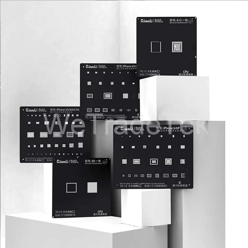 Qianli Black Plus BGA Reballing Stencil for Phone 11Pro Max 11Pro  X XS XR XSMAX 8P 8 7P 6P NAND IC Chip Square Hole Stencil