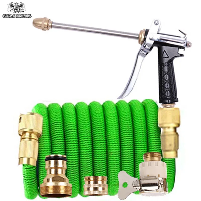 Retractable garden hose magic garden watering hose adjustable nozzle eu high pressure strong water pipe laundry room system