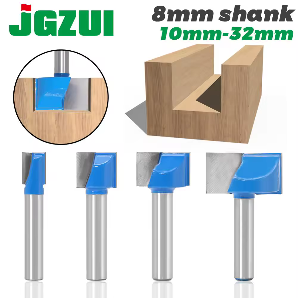 JGZUI 1pc 8mm ניקוי תחתית חריטה ביט קרביד יציב כלי עבודה לעץ מסור CNC מסור קצה לעץ
