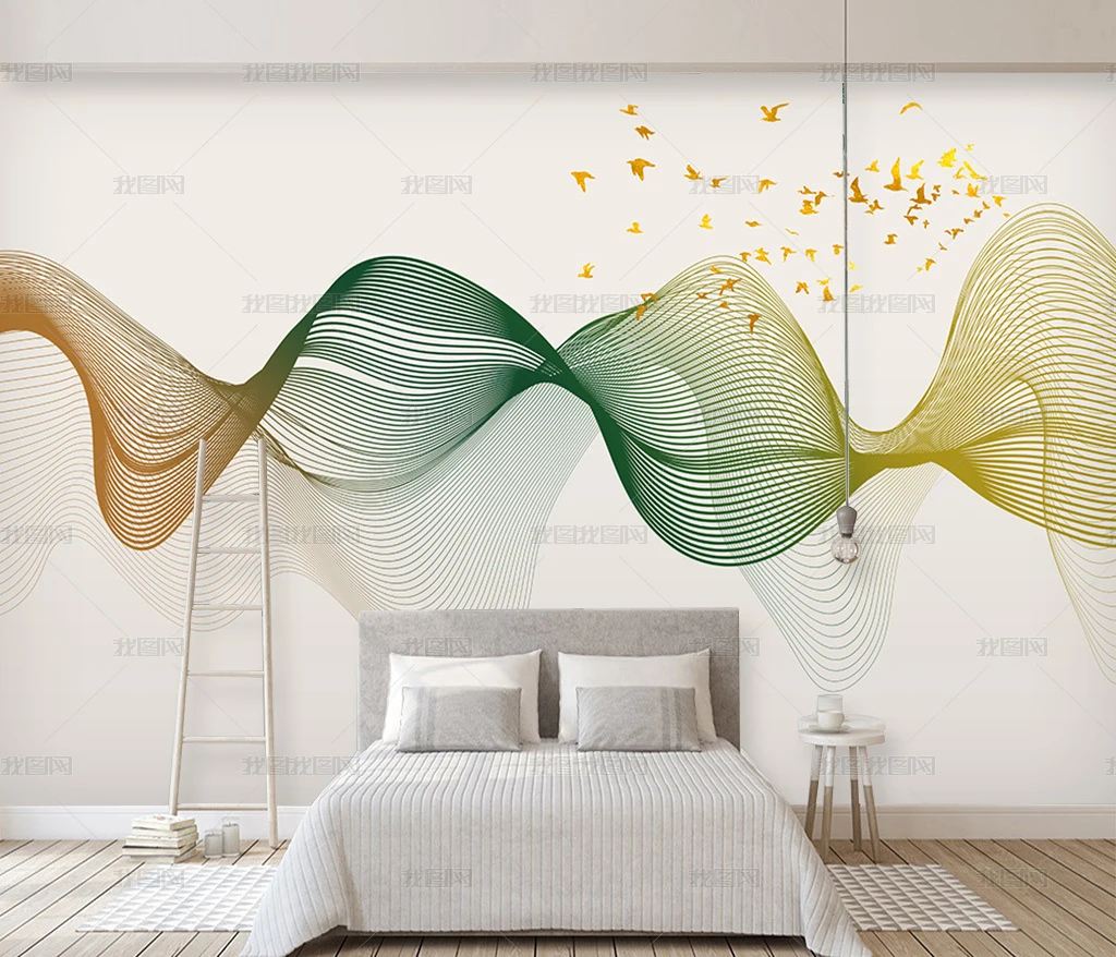 

Custom 3D photo wallpaper Stripe clouds abstract artistic wall paper modern minimalist bedroom sofa TV wall mural paper painting