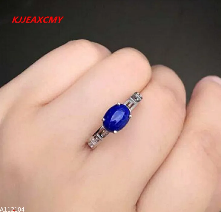 

KJJEAXCMY Fine Jewelry 925 Silver Inlaid Natural Afghan Lapis Lazuli Female Models Ring