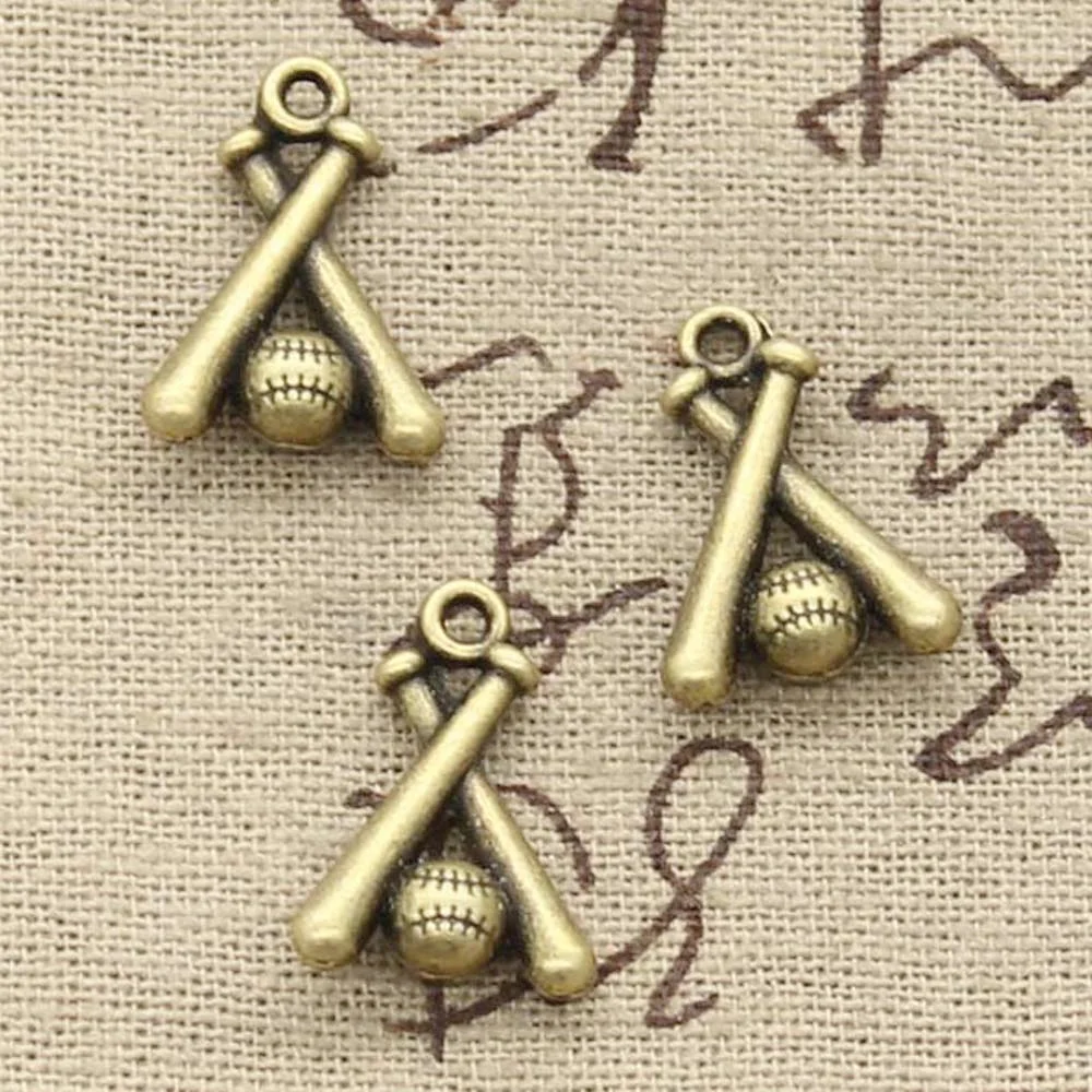 15pcs Charms Baseball Bat 19x13mm Antique Bronze Silver Color Pendants Making DIY Handmade Tibetan Bronze Silver Color Jewelry image 2