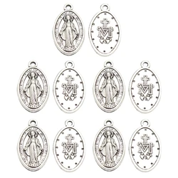 10 Pcs Saint Benedict Medal Necklace Protection Jewelry Fátima Mary's Apparition Double Sided Christian Gift Decoration