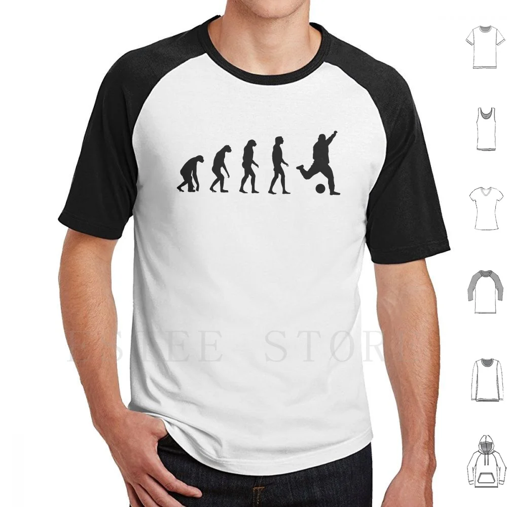 Camiseta de algodón para hombre, prenda de vestir, con diseño de evolución humana, ideal para jugar al fútbol, 6xl, estilo divertido, Ronaldinho