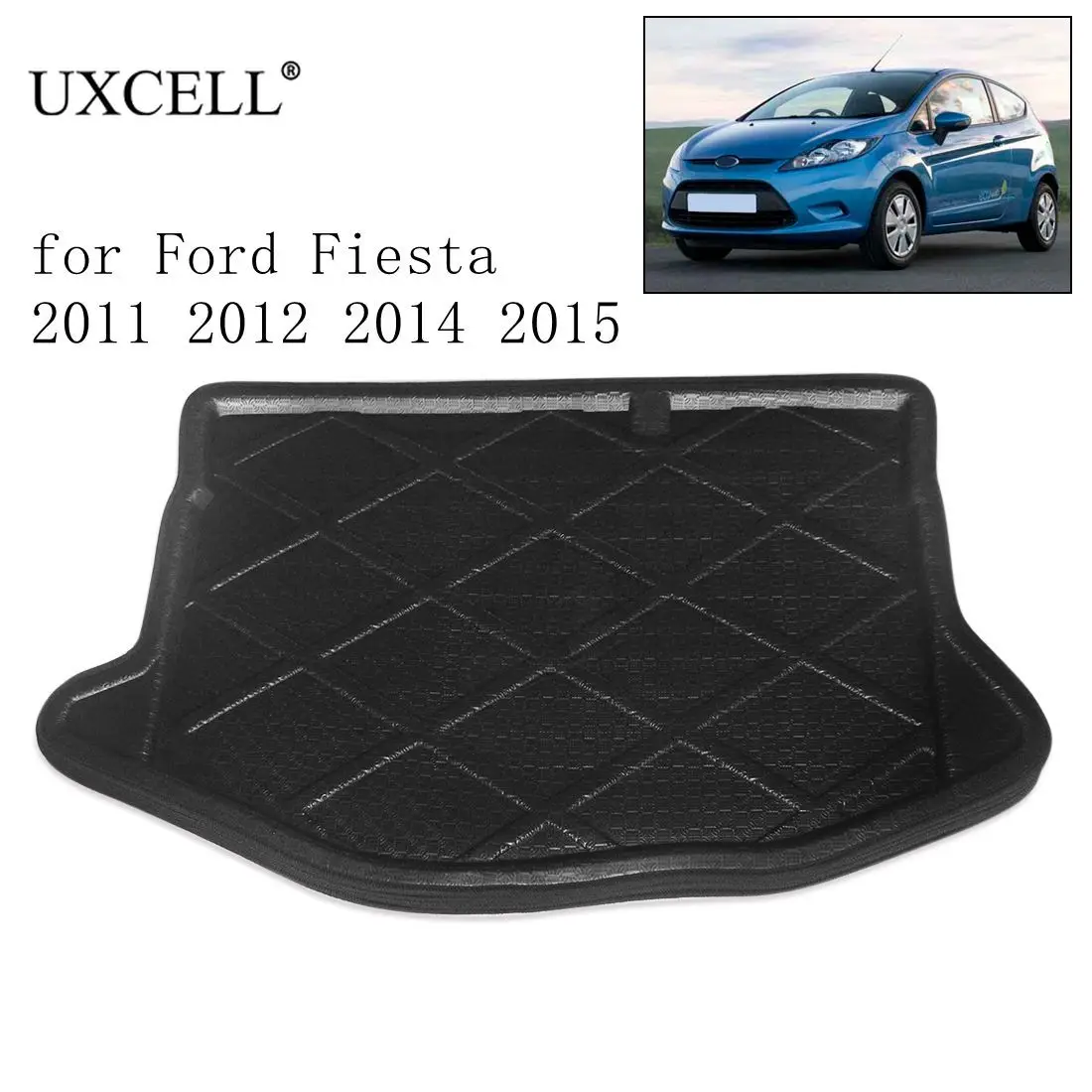 UXCELL Rear Car Trunk Tray Boot Liner Cargo Floor Mat Cover for Ford Fiesta Focus Hatchback 2005-2018 for Ford Focus Sedan 12-17