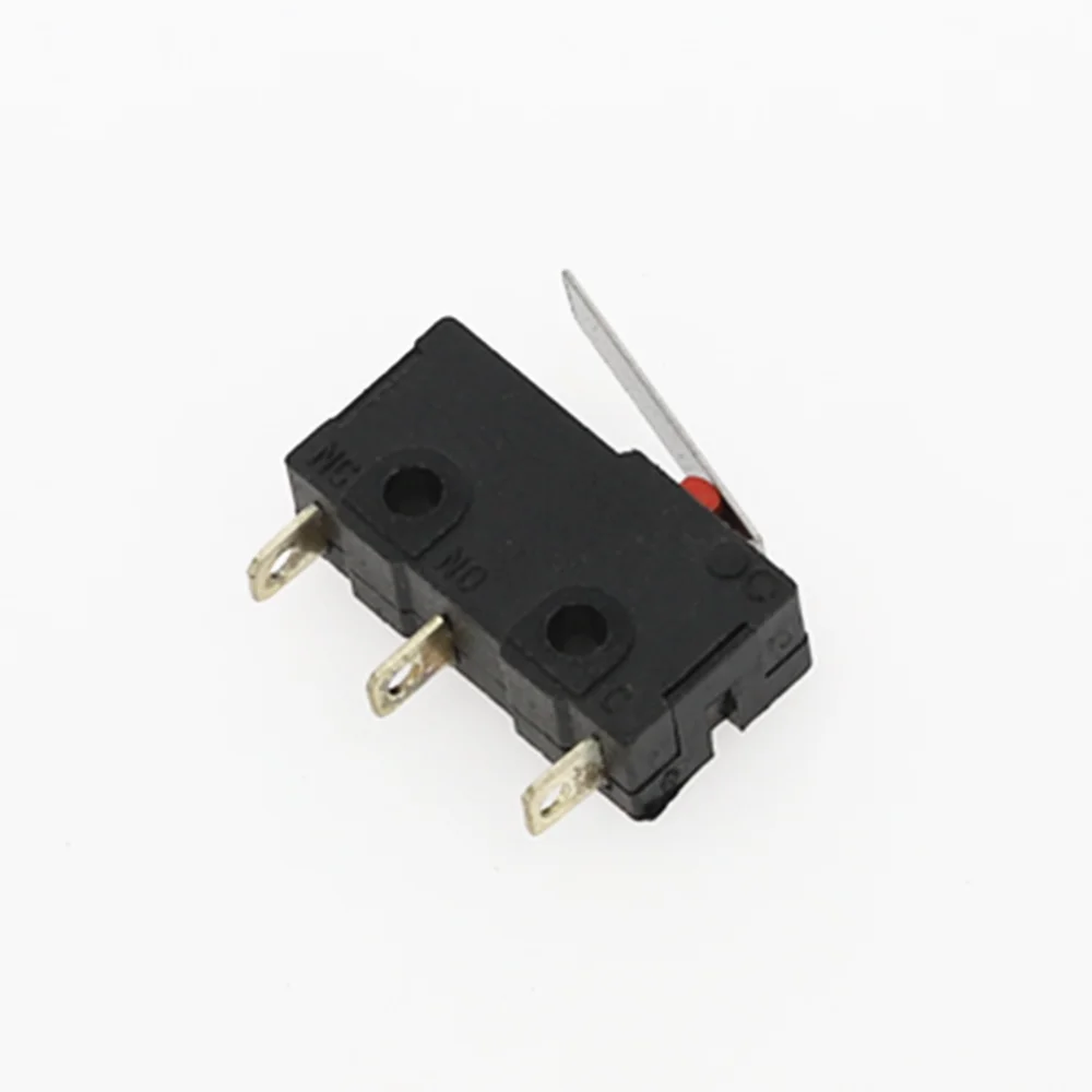 10Pcs Limit Switch, 3 Pin N/O N/C High quality All New 5A 250VAC Micro Switch 28mm long Lever Arm