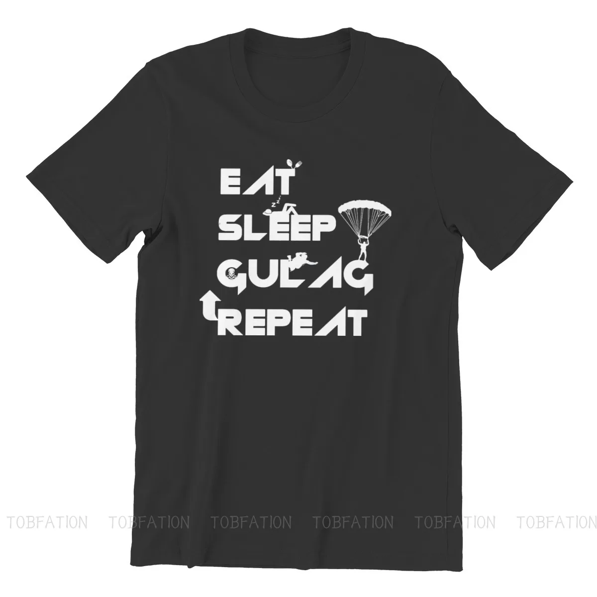 Eat Sleep Gulag Repeat Men TShirt COD Warzone Game O Neck Short Sleeve 100% Cotton T Shirt Humor Top Quality Birthday Gifts