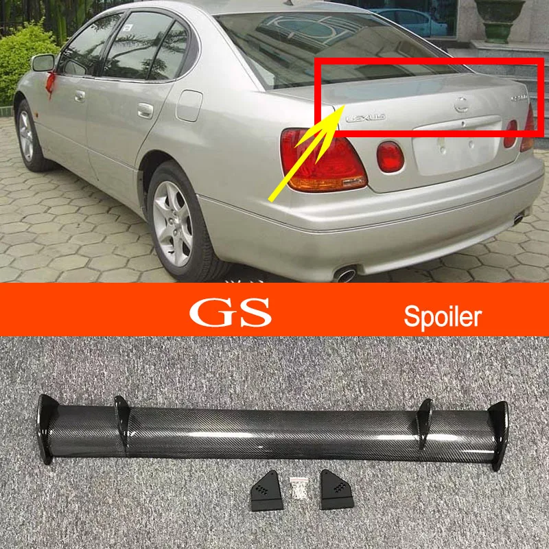 GS 2004 Real Carbon Fiber / FRP GT-style Car-styling Sporty Rear Trunk Wing Spoiler for Lexus GS 2004 Sedan