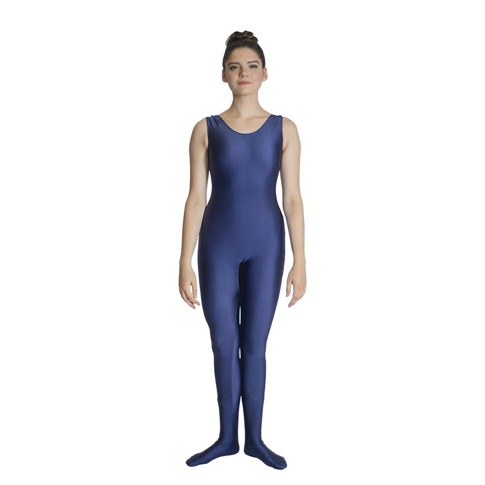 Einzelhandel Großhandel Schwarz, Rot Shiny Nylon/Lycra Footed Dance Gymnastik Unitards für Damen und Mädchen