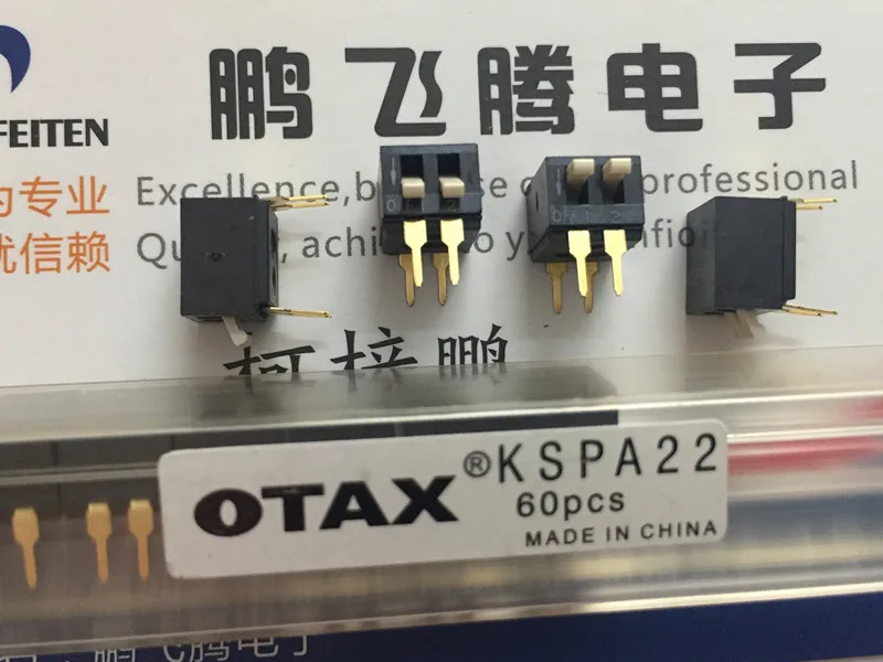 1PCS Imported Japanese OTAX KSPA22 dial code switch 2-bit straight plug 2P side dial key type flat dial 2.54mm