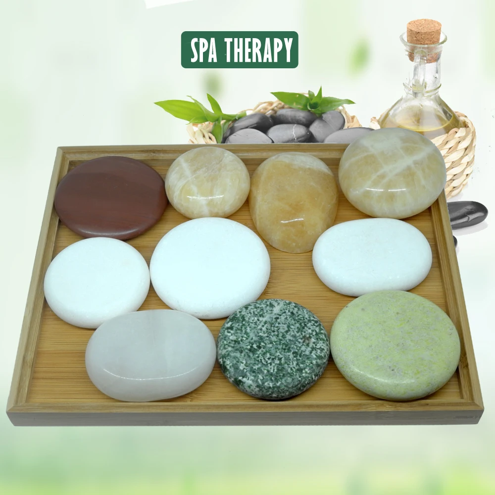 Tontin hot Stone Massage Relieve Stress Back Pain Health Care colorful Stones for Healthcare spa rock bian stone jade green