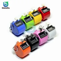 4 Digit Number Counters Hand Finger Mechanical Manual Counting Tally Clicker Timer Outdoor Sport Golf Soccer Counter Key Ring