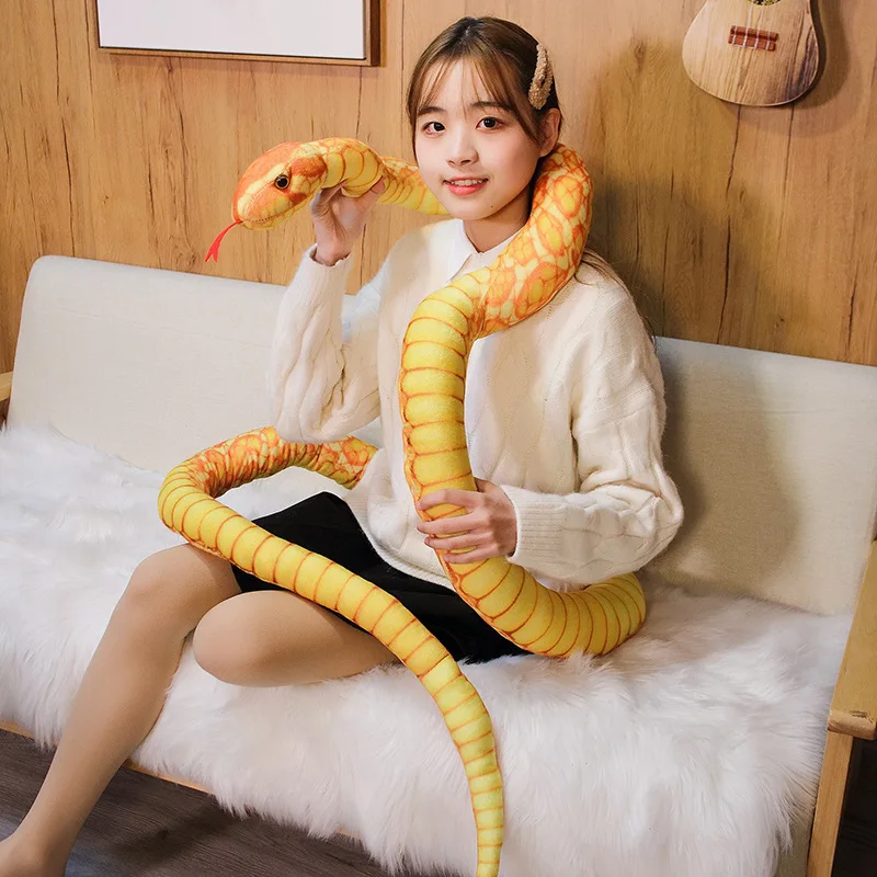 1PC 160-300CM Simulated Snakes Plush Toy Giant Boa Cobra Long Stuffed Snake Plushie Pillow Gift Home Decoration