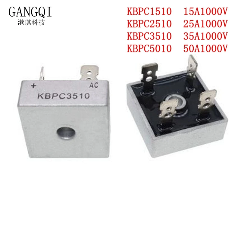 2PCS Diode Bridge Rectifier KBPC1510 KBPC2510 KBPC3510 KBPC5010 DIP Rectifiers 15A 25A 35A 50A 1000V Brand new in stock