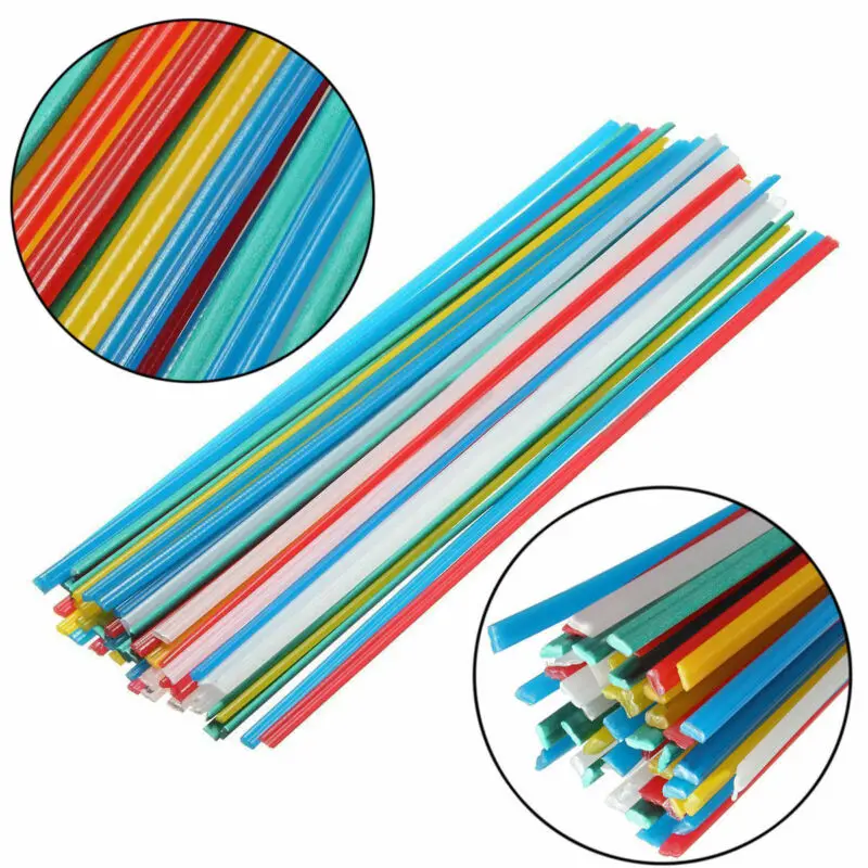 50pcs Plastic Welding Rods Bumper Repair ABS/PP/PVC/PE Welding Sticks Welding Soldering Supplies