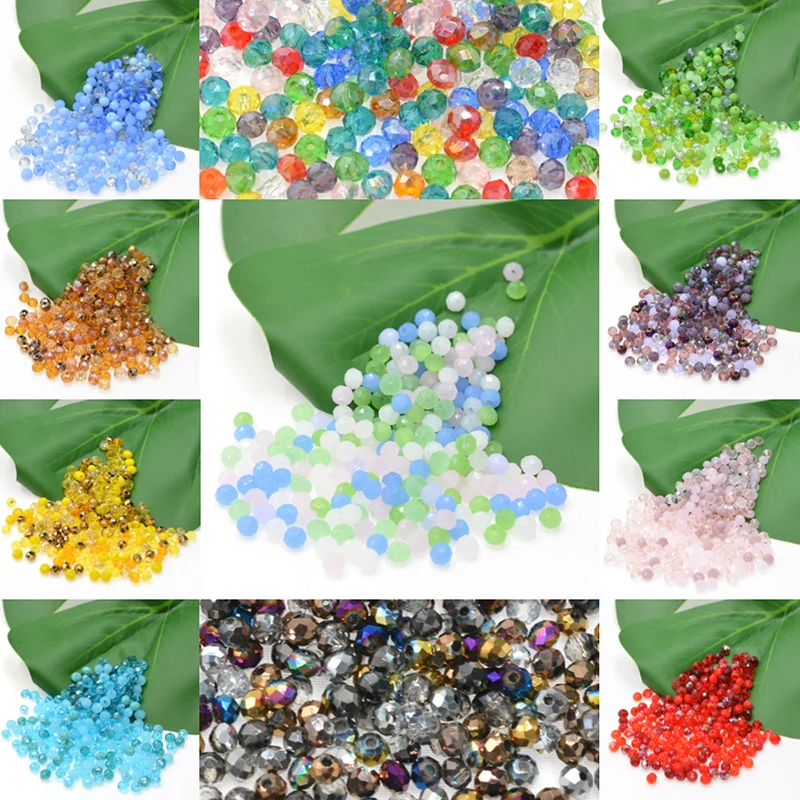 Cream Jades Multicolor 4/6mm AAA Upscale Beads Rondelle Shape Jewelry Findings Earring Glass Quartz Charms Bracelet Accessories