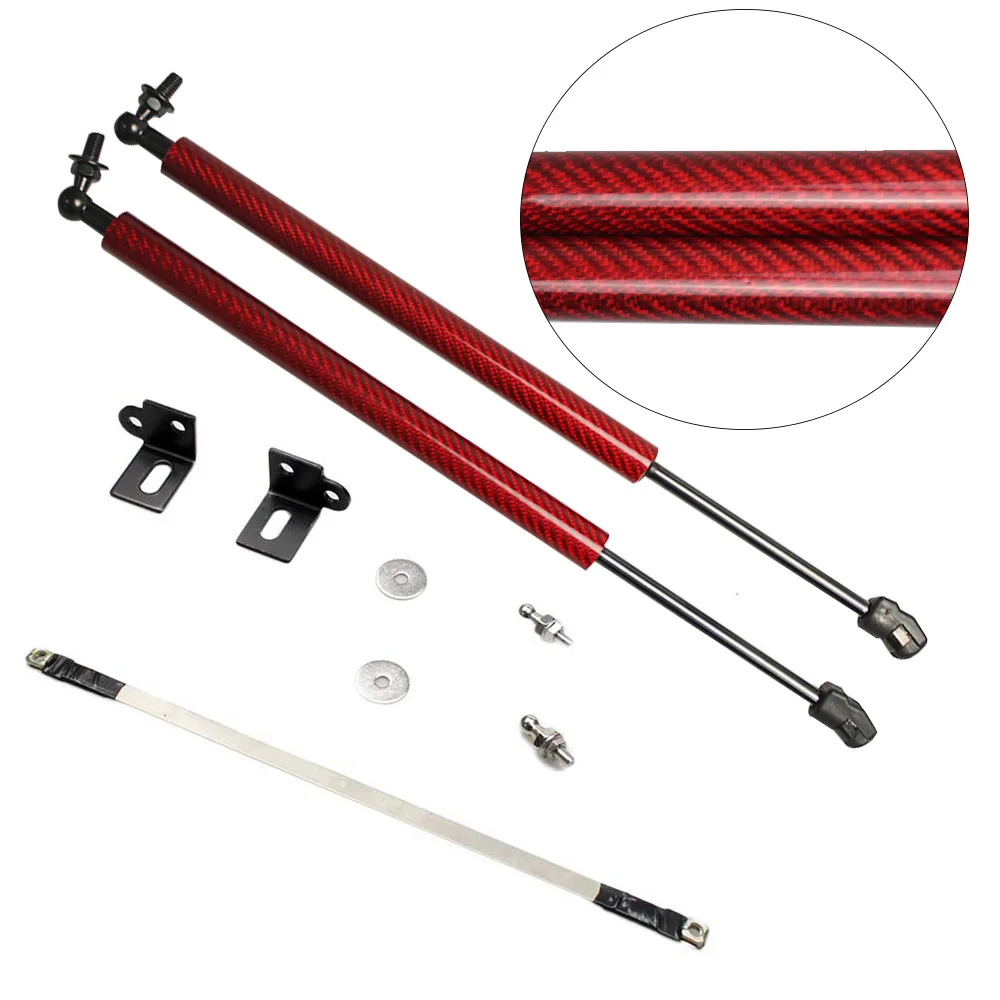 Damper for Ford Mustang 2010-2014 Front Bonnet Hood Modify Gas Struts Carbon Fiber Lift support Gas shock Spring