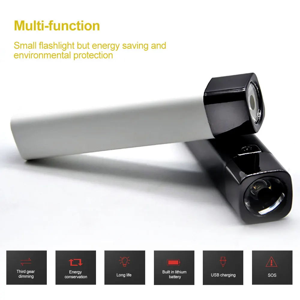 Super Bright Mini Portable XPE LED Flashlight with USB Charging 3 Modes Lighting Waterproof Camping Fashlight Lantern