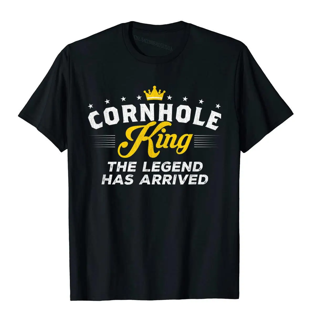 Herren Cornhole King Die Legende ist angekommen Cornhole T-Shirt verrückte Tops T-Shirts für Studenten vorherrschende Baumwolle Top T-Shirts einzigartig