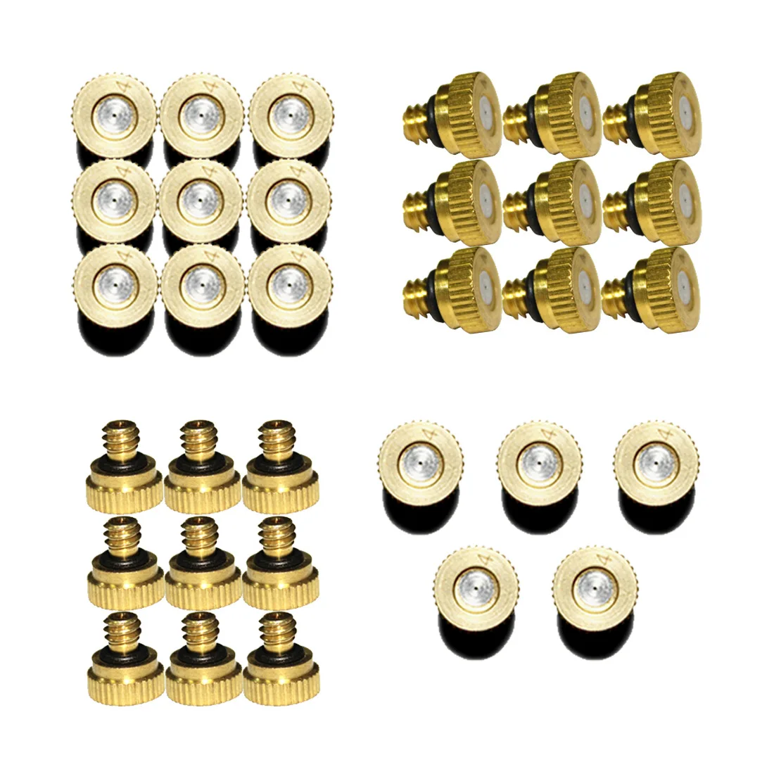 UNC10-24 Brass Irrigation Thread Mist Nozzle Low Pressure Misting Sprayer Water Nozzle for Dust Control Outdoor Cooling System