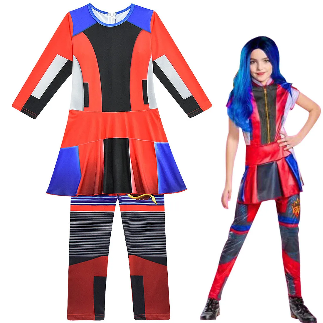 Baby Girls costume Descendants 3 Evie Mal Audrey Jay Carlos costumes Boys Halloween party cosplay for kid 3D Children Jumpsuit