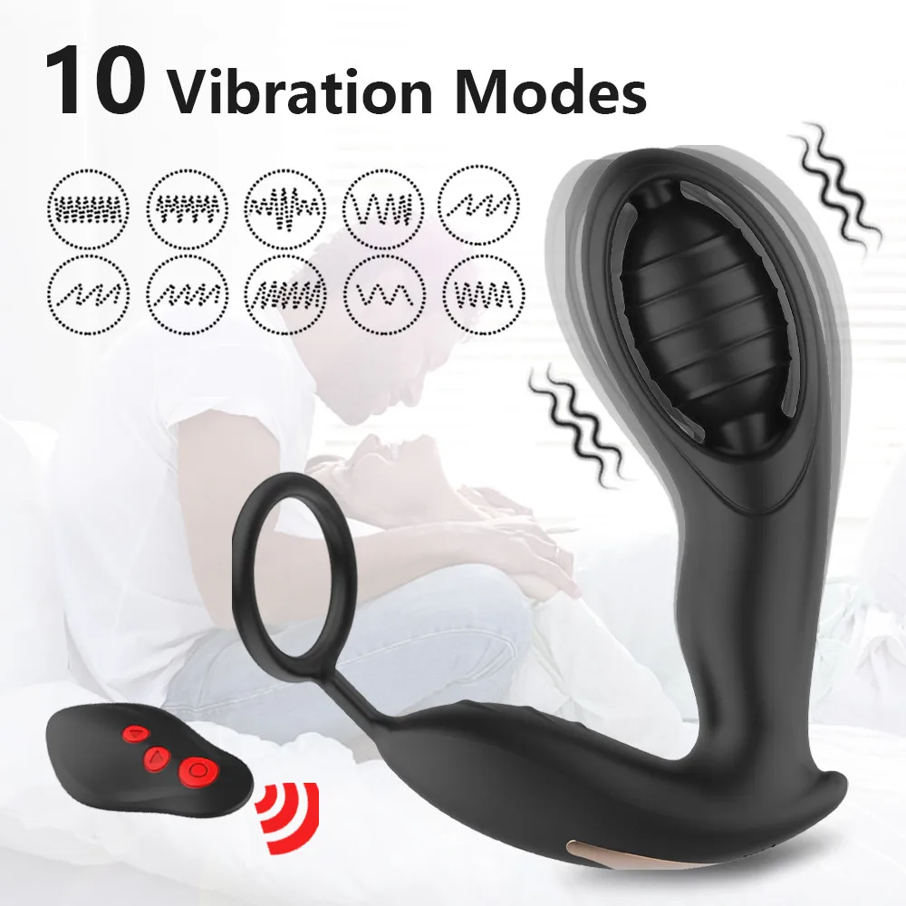 Remote Prostate Massager Anal Vibrator Toys Dildo Male Messager with Ring for Men A Powerful Motor with a Hollow Design