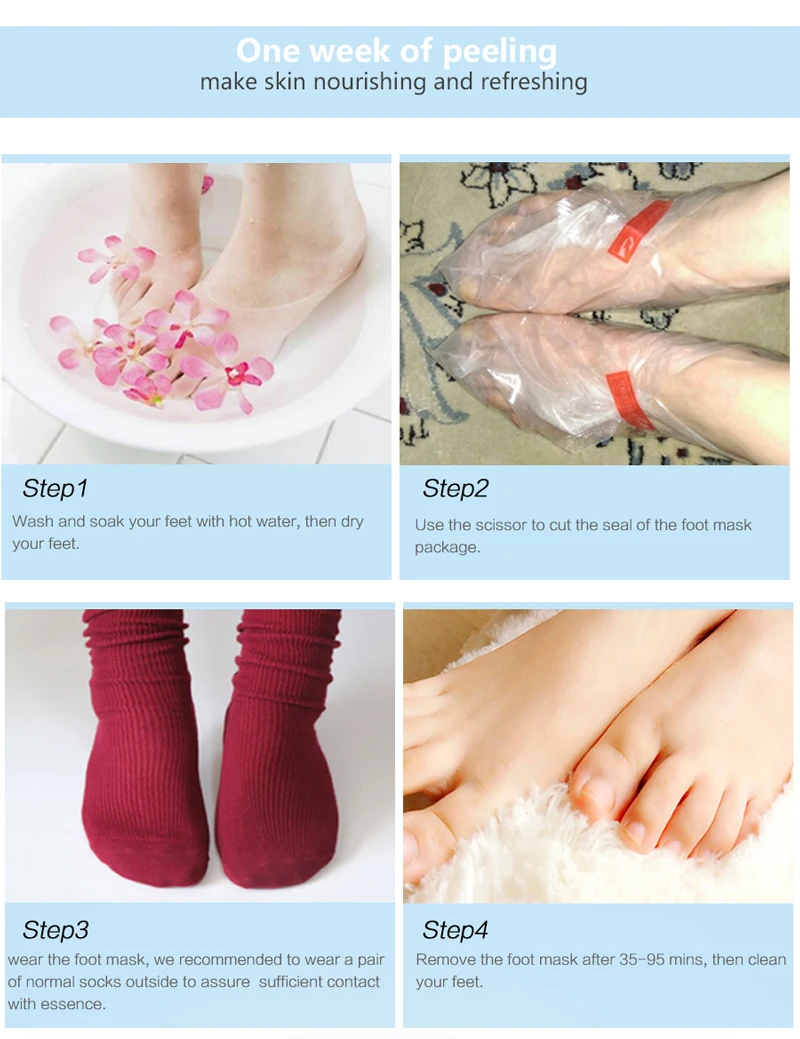 3pair=6 piece Exfoliating Foot Mask Foot Patch Magic Skin Peeling Dead Skin Feet Mask Socks Sosu Socks for Pedicure Socks Cream