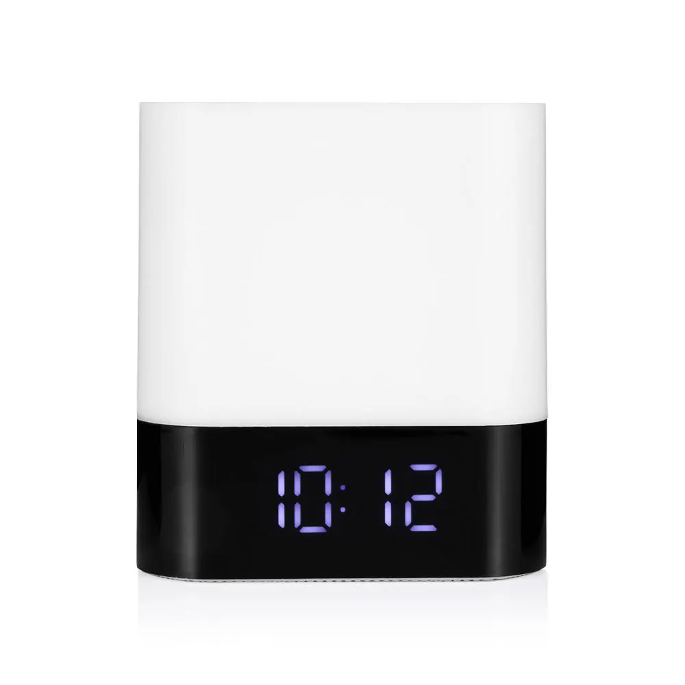 LED Alarm Clock USB Wireless Bluetooth Speaker LED Digital Electronic Alarm Clock Touch Dimming Table Lamp Colorful Night Light