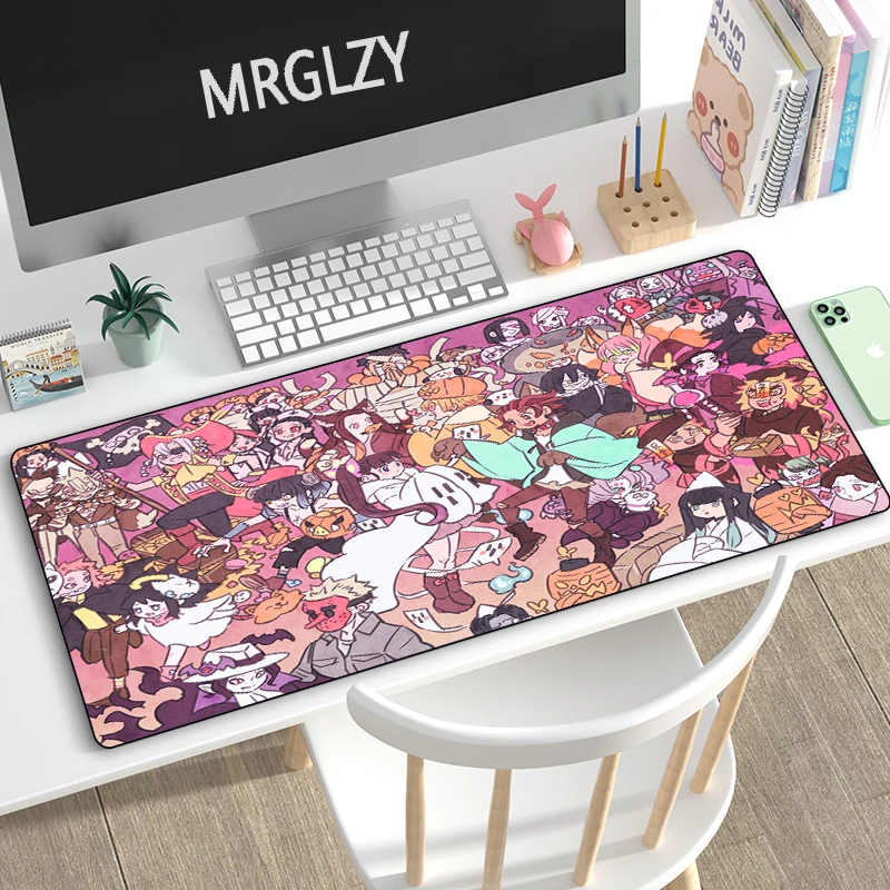 

Drop Shipping Demon Slayer Anime Cute Mouse Pad Kimetsu No Yaiba Large Mousepad Gaming Accessoroes Laptop Gamer Keyboard DeskMat