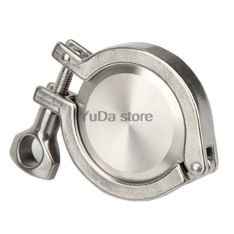 4Pcs/lot 1.5'' -8'' Quick-install blind plate 304 clamp joint plug of sanitary stainless steel plate stuffy plate tube plug food