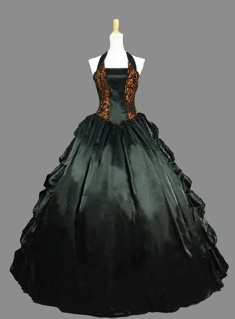 Victorian court gown dark green ball gown