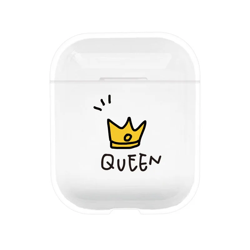 بسيطة الملك لا تلمس اللاسلكية سماعة حالة ل AirPods 1 2 برو 3 حالات لينة سيليكون واضحة غطاء حالة وقائية