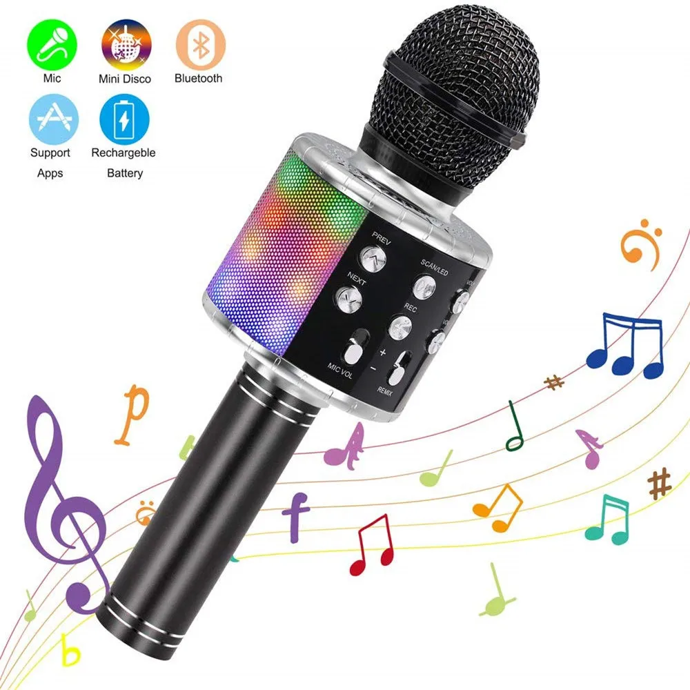 Bluetooth Karaoke Microphone Wireless Microphone Professiona Speaker Handheld Microfone Player Singing Recorder Mic