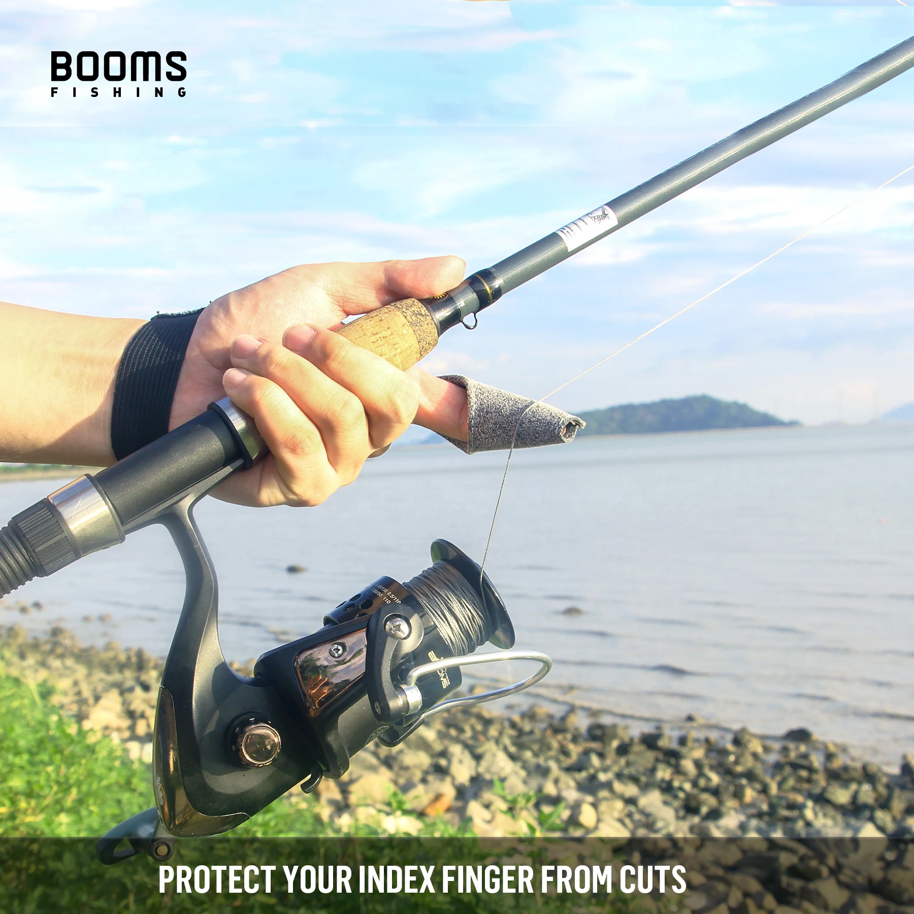 Booms Fishing FG1 Single Finger Protector Fly Fishing Gloves Non-Slip Breathable, Surf Casting Glove Fishing Tools  Accessories