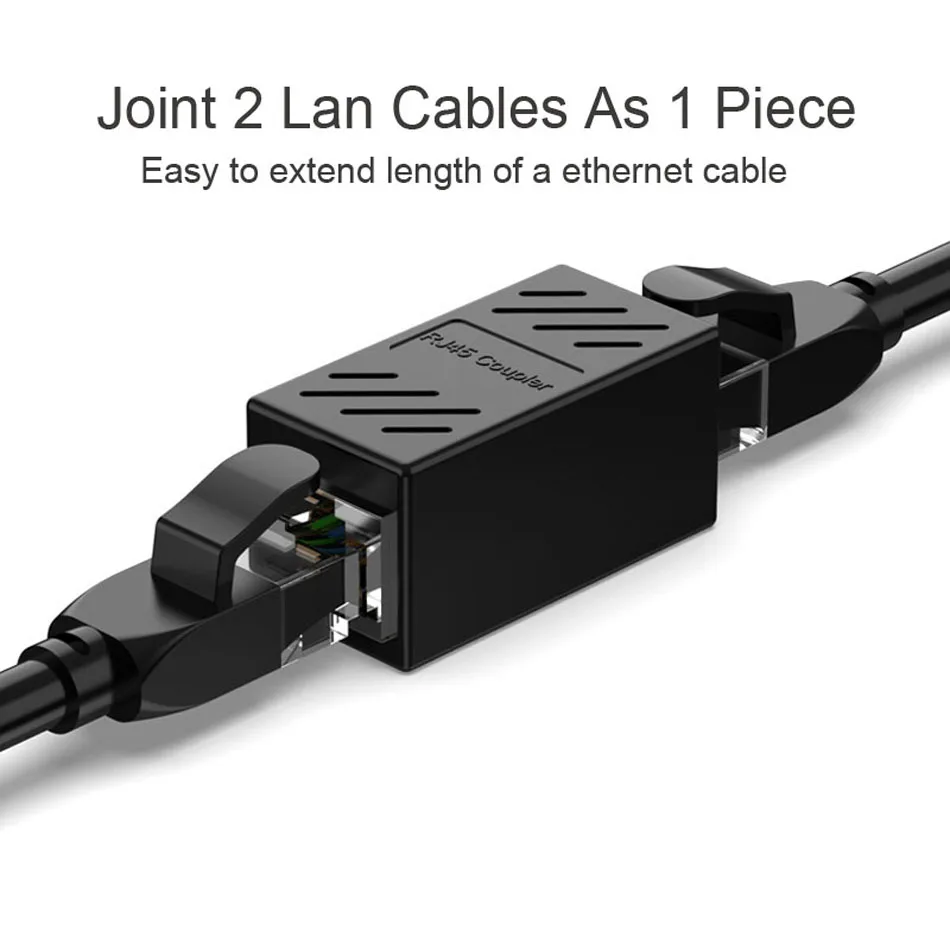 RJ45 Connector Lan Coupler Cat8/7/6 8P8C Network Extender for Ethernet Cable Female to Female Copper Plating Ethernet Adapter