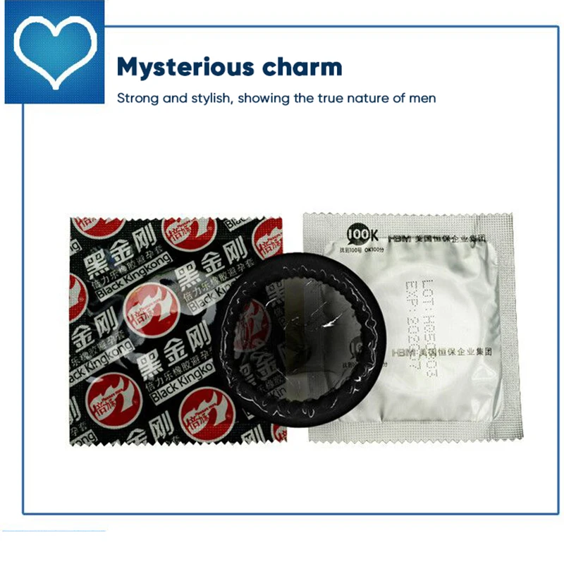 Beilile 10PCs Thermal lubricants Tasteful Condom Black Man Ejaculation Sex Delay Lasting Penis Sleeve Erotic Products For Men