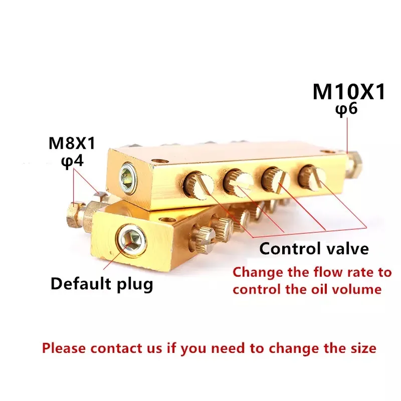 1-12 Way lubrication valve Brass Adjustable Lube Oil Distributor Block Oil Separator Adjustable Oil Outlet Valve