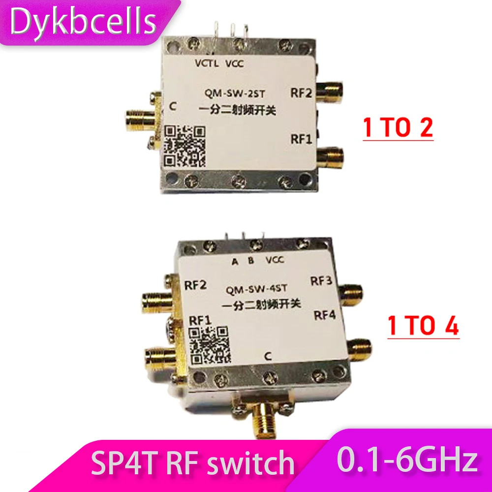 

Dykbcells SP4T switch DC 0.1-6GHz RF switch 1 to 2/4 RF single pole four throw switch Band switching Microwave electronic