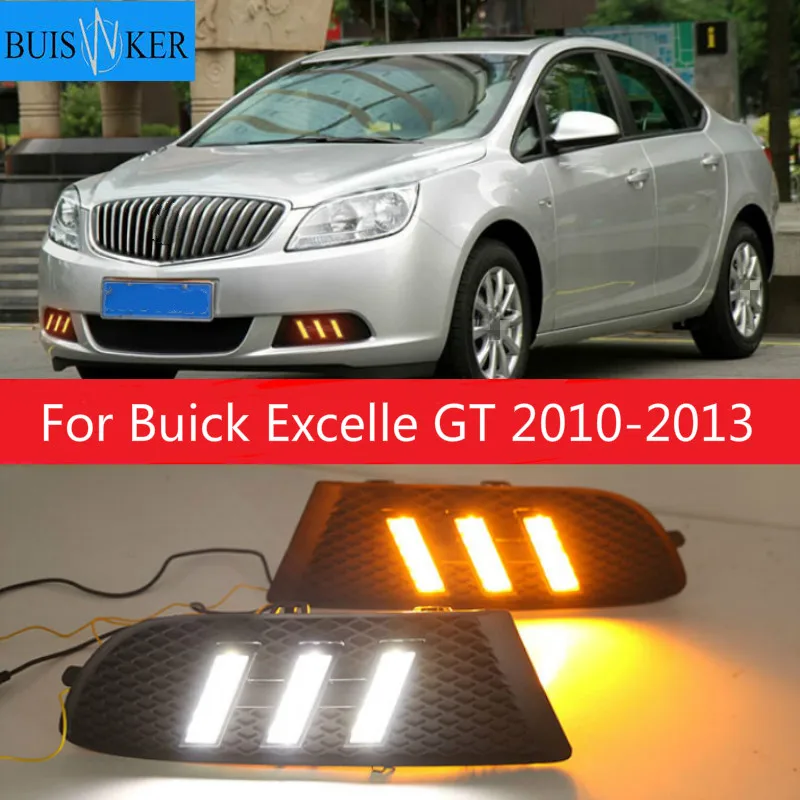 2pcs For Buick Excelle GT 2010-2013 White yellow blue Front Fog Lamp Day Light LED DRL daytime running light