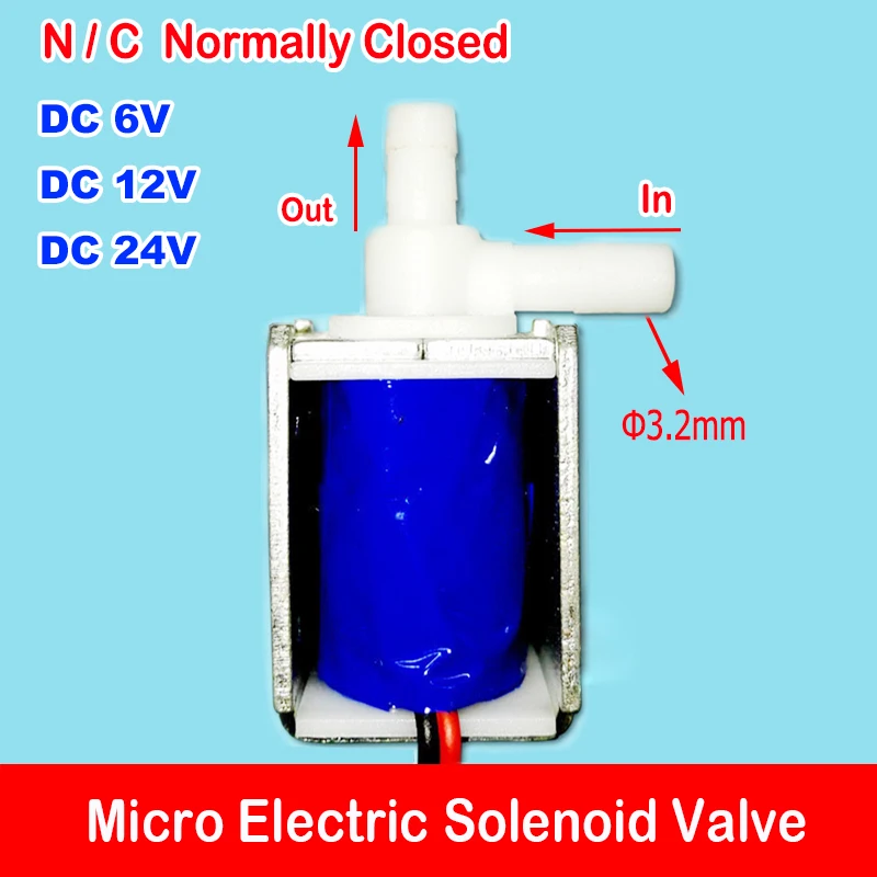 Micro Electric Solenoid Valve DC 6V /12V /24V Normally Closed Mini Water Air Valve Miniature Bleed Valve Controller Switch N/C